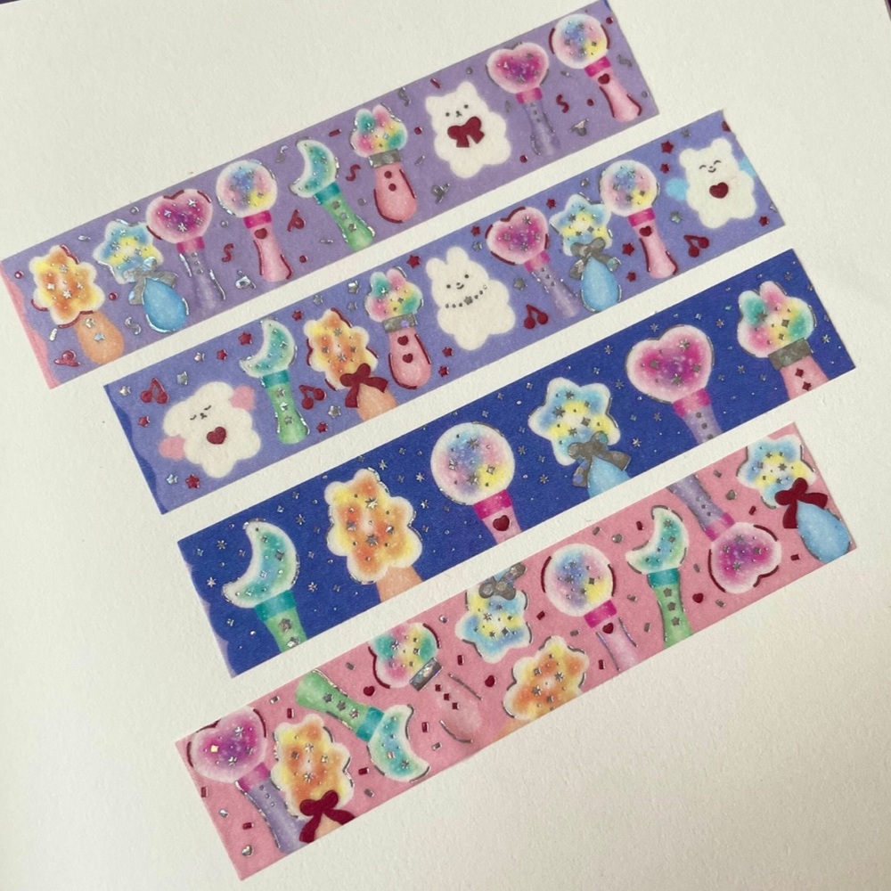 Cute Cartoon Washi Tape Set - Blue, Purple, Pink